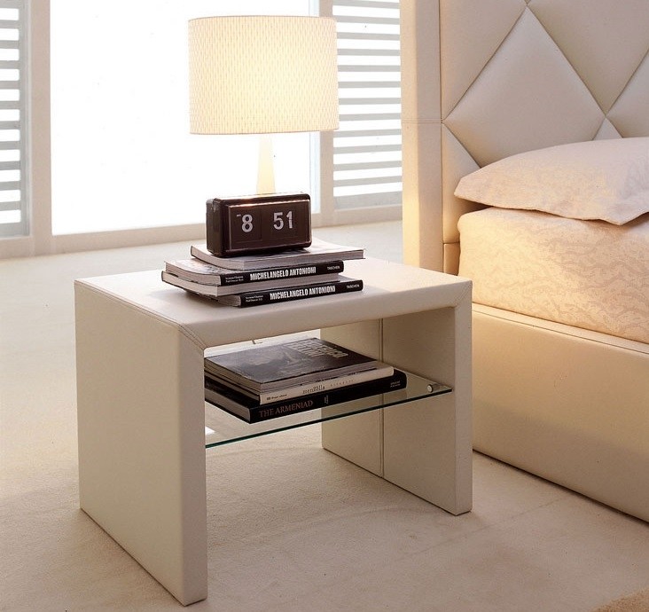 Cattelan Italia Dorian Bedside Table, Soft Leather, Synthetic Leather