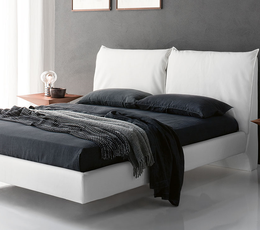 Cattelan Italia Lukas bed, selection of sizes, Soft leather upholstery