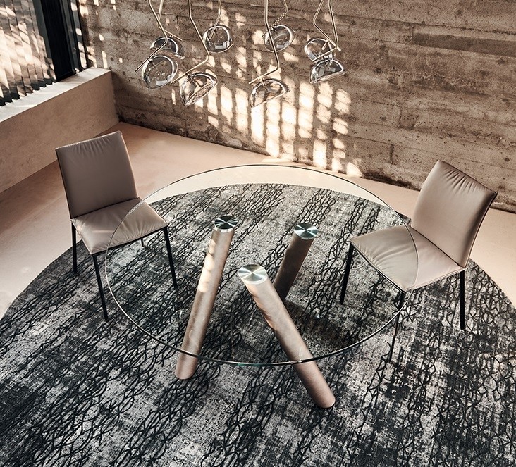 Cattelan Italia Ray Round Dining Table, clear glass