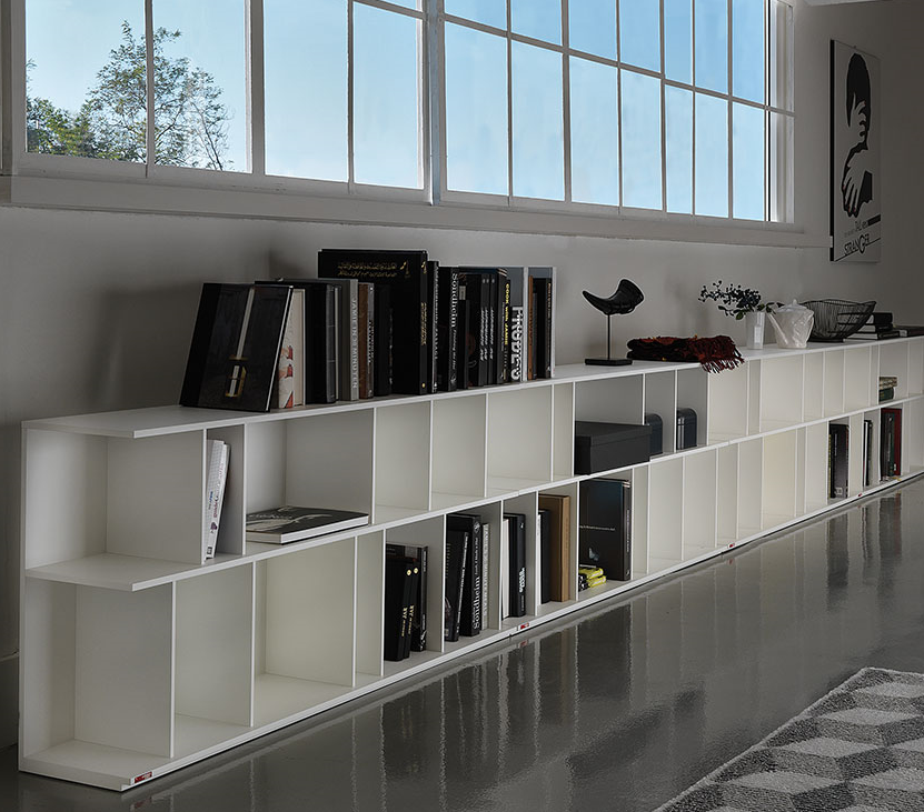 Cattelan Italia Wally Low Bookcase, lacquered MDF