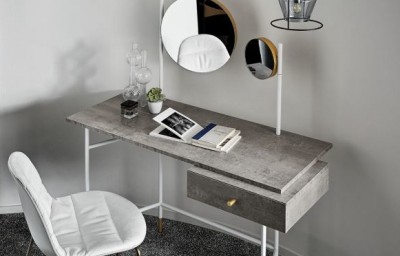 Bontempi Casa 'Vanity' Dressing Makeup Vanity Table with 2 Mirrors in SuperMarble