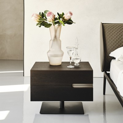 Cattelan Italia Ciro Bedside Table in Soft Leather or Synthetic Leather