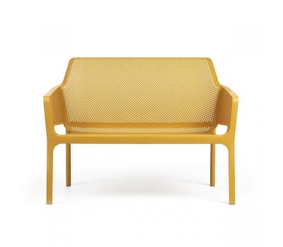 Nardi Outdoor Net Bench Sofa with Waterproof Bench Cushion - Senape - In Stock