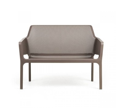 Nardi Outdoor Net Bench Sofa with Waterproof Bench Cushion - Tortora - In Stock