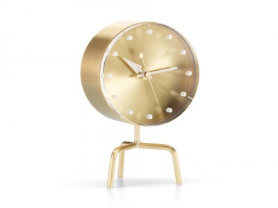 Vitra Tripod Desk Clock, Brass