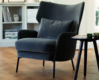 Sits Alex Armchair Upholstered in Fabric and Leather
