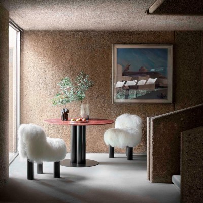 Arflex Botolo High Lounge Chair / Armchair in Fur