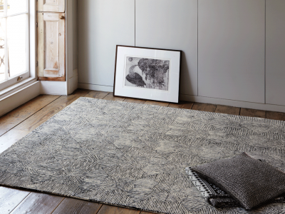 Camden Black/White Fine Lines Rug by Asiatic