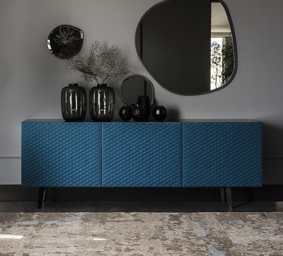 Cattelan Italia Absolut Sideboard, 2 or 3 door, lacquered wood, quilted in synthetic leather or soft leather