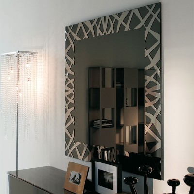 Cattelan Italia Kenya Mirror, Square, Rectangular, mirrored, smoked grey mirrored glass