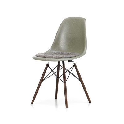 Eames Fiberglass Side Chair DSW wooden base & Upholstery