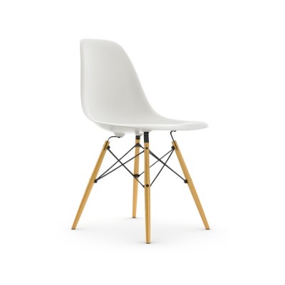 Eames Plastic Side Chair DSW Wood Base & Upholstery