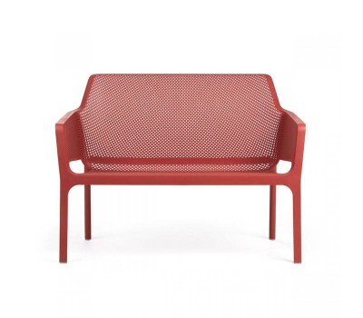 Nardi Outdoor Net Bench Sofa with Waterproof Bench Cushion - Corallo - In Stock