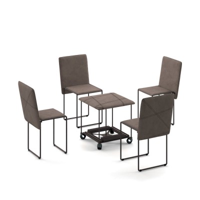 OZzio Italia Cubix Pouf Footstool with 4 Chairs