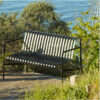 Hay Palissade Outdoor dining bench with arms