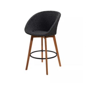 Cane-line Peacock Bar Chair Soft Rope with Teak Legs