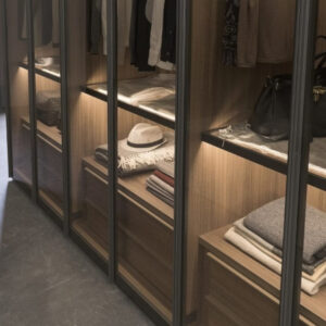 presotto telaio vetro hinged wardrobe