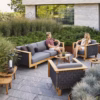 Canle-line Angle lounge chair w/teak frame, incl. grey Cane-line AirTouch cushions