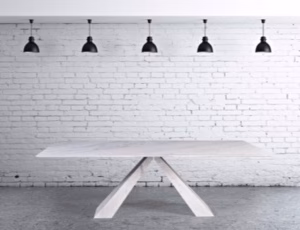 Slim edge stone top dining table 9796 by Stone International