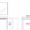 Kristalia Nori Glass Extendable Dining Table Depth 80cm