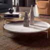 Pianca Abaco Round Coffee Table 90 Quiet Metal, Leather, Marble, Conrete or Glass