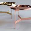 Pianca Abaco Round Coffee Table 90 Quiet Metal, Leather, Marble, Conrete or Glass
