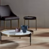 Pianca Abaco Round Coffee Table 90 Quiet Metal, Leather, Marble, Conrete or Glass