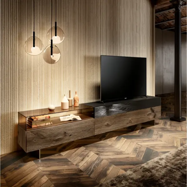 Lago 36e8 Glass TV media unit
